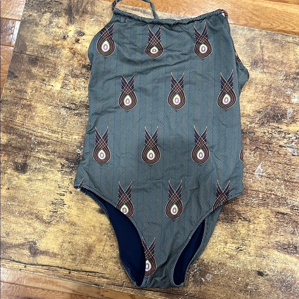 Vilebrequin Navy and Yellow Patterned Swimwear Girls 12